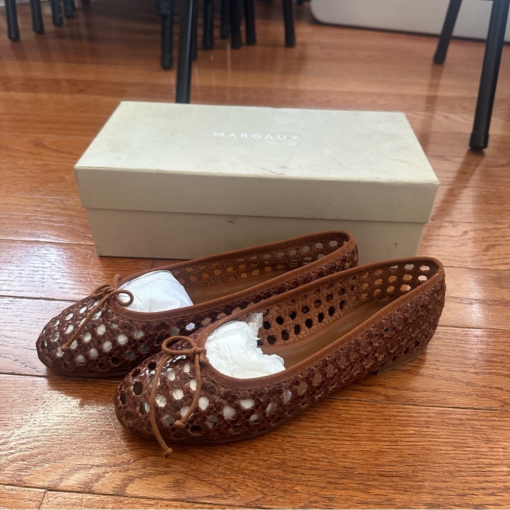 Margaux Brown Woven Flats - Picture 4 of 7